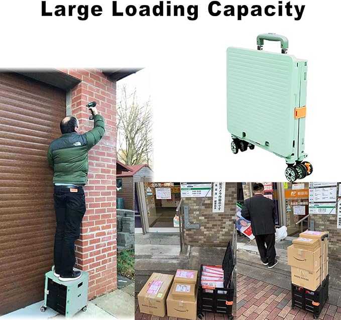 Foldable Utility Cart Folding Portable Rolling Crate Handcart Shopping Trolley - Image 5