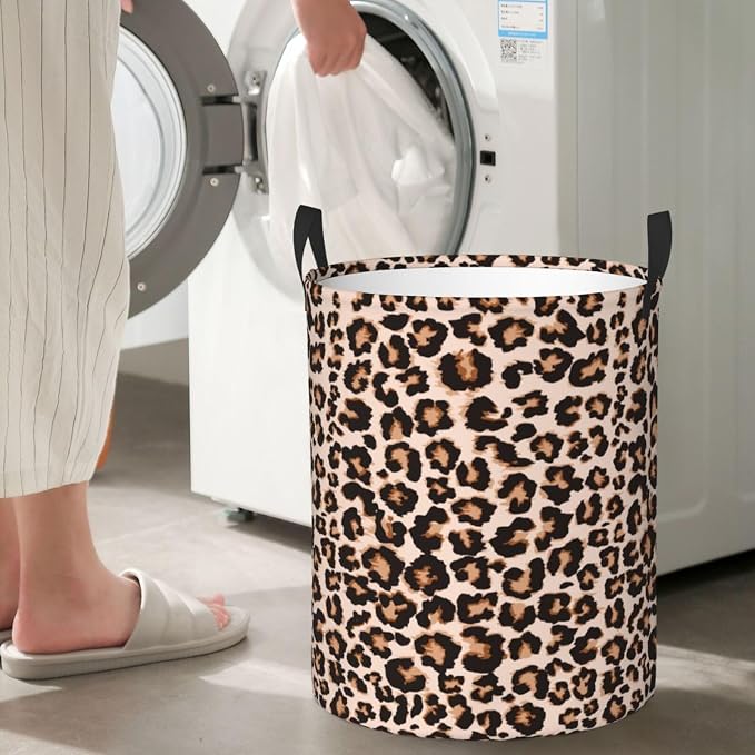 Cheetah Leopard Print Animal Skin Laundry Hamper Bag - Image 6