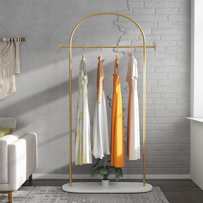 TIEOU Metal Gold Coat Rack, Freestanding Entryway Stand, Hat Coat Hanger by TIEOU-HomePartner