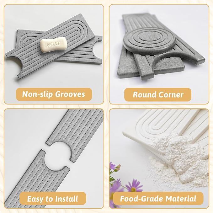 Diatomite Kitchen Sink Water Splash Guard, Modern Stylish Faucet Handle Drip - Image 6