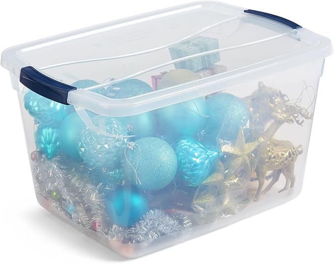 Rubbermaid Cleverstore Clear 32 Qt, 12 Pack Stackable Plastic Storage Containers - Image 4