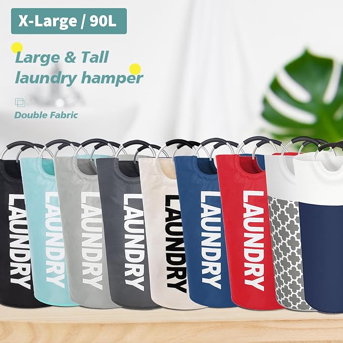 Twira 90L Large Laundry Basket, Laundry Hamper Stands Up Well, Laundry Bag - Image 7