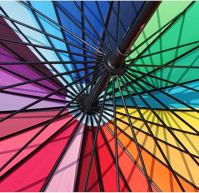 Large Golf Umbrella Rainbow 24 Ribs Oversized Compact Umbrella Waterproof - Image 5