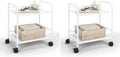SunnyPoint 2-Tier Metal Rolling Utility Cart – Mobile Storage Shelf by SunnyPoint