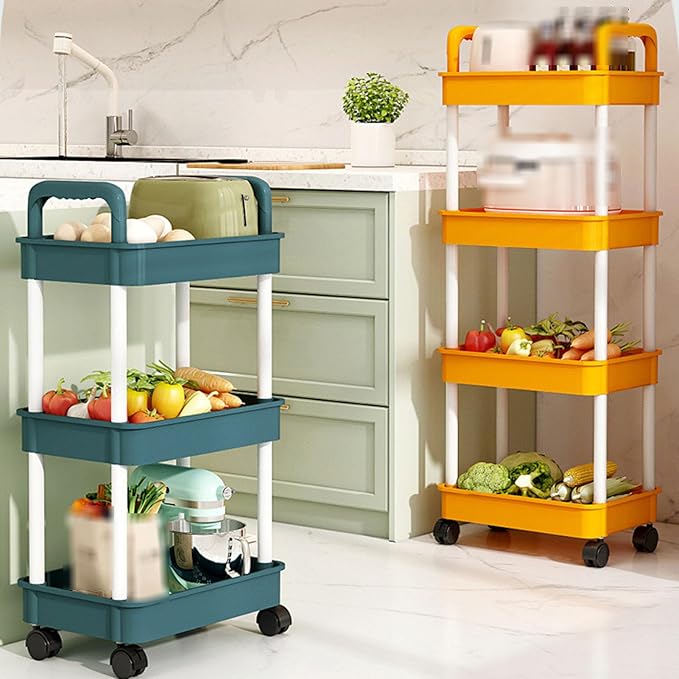 Slim Rolling Storage Cart Laundry Room, Easy Assemble Utility Carts - Image 2