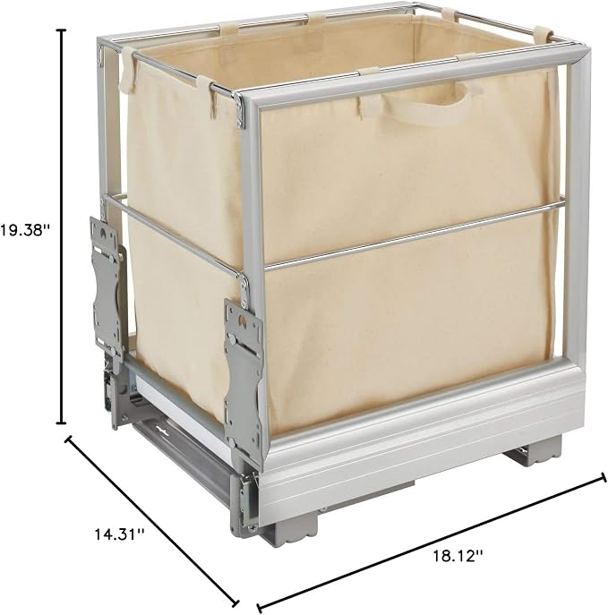 REV-A-SHELF Aluminum Bottom-Mount Canvas Hamper - Image 7