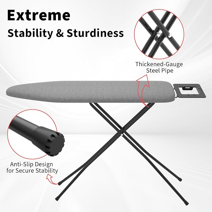 Ironing Board with Stable Iron Rest and 7 Adjustable Heights - Image 6