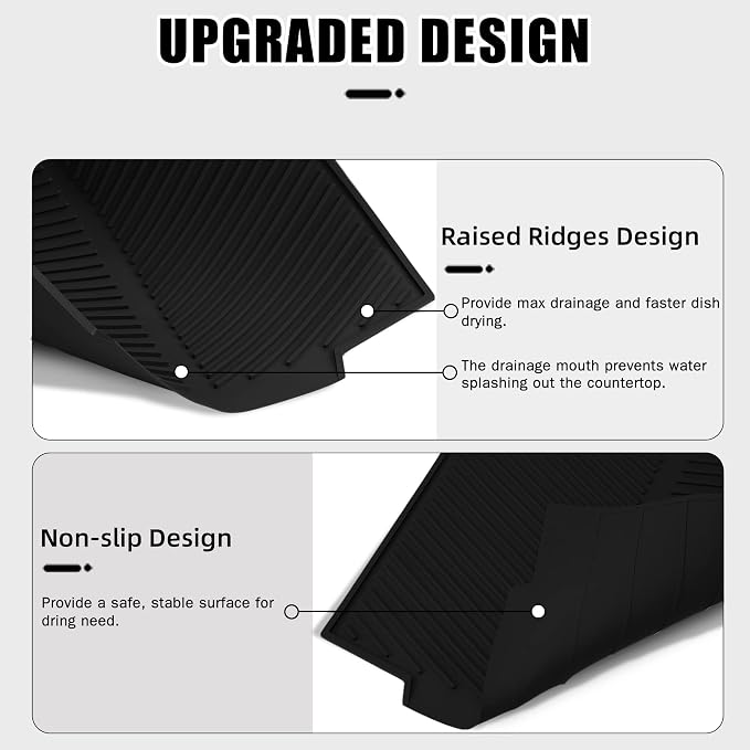 Dish Drying Mat for Kitchen Counter, Silicone Large Dish Drying Pad, Easy Clean - Image 4
