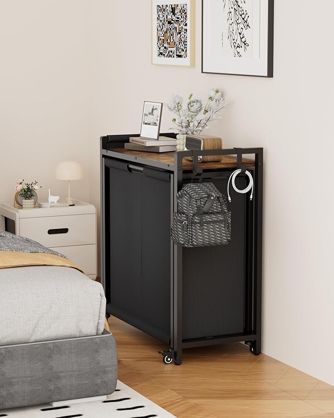 Laundry Hamper Sorter 2 Section 103L: Rolling Laundry Basket Organizer - Image 8
