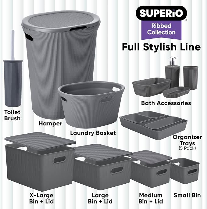 Superio Decorative Plastic Basket Open Home Storage Bins Organizer Baskets - Image 7