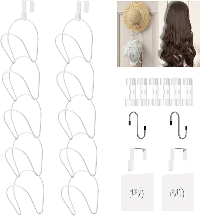 LINFIDITE 10 Pack Hat Rack Hanger Holder Organizer Closet Hanging Baseball Cap by LINFIDITE