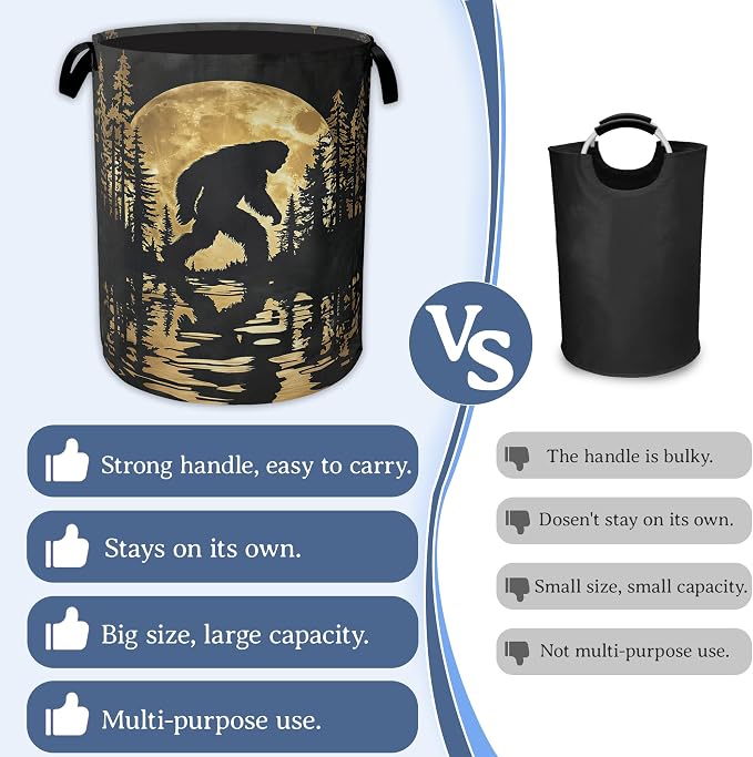 Big foot Laundry Basket, Oxford Cloth Forest Moon Laundry Hamper - Image 3
