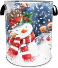 Christmas Laundry Basket, Winter Snowman Laundry Hamper Foldable Waterproof by SLHFDKL
