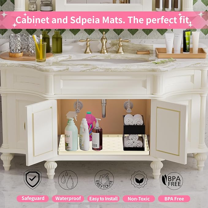 Sdpeia Under Sink Mat 19"×19" Waterproof Silicone Cabinet Liner & Sink Protector - Image 3
