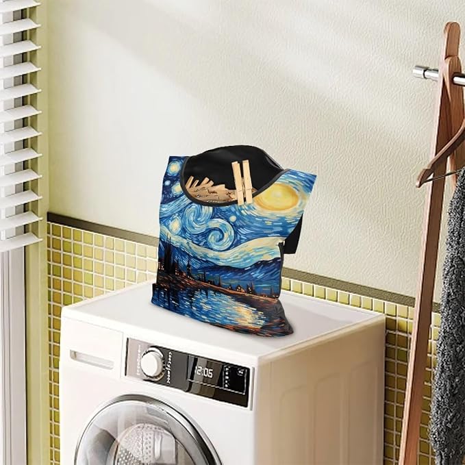Van Gogh Starry Night Summer Clothes Pin Bag - Image 3