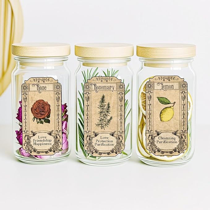 72Pcs Herb Stickers Lables for Jars Vintage Spice Apothecary Herb Spice Labels - Image 7
