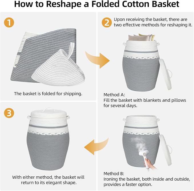 Large Collapsible Laundry Baskets, Laundry Hamper - Image 3