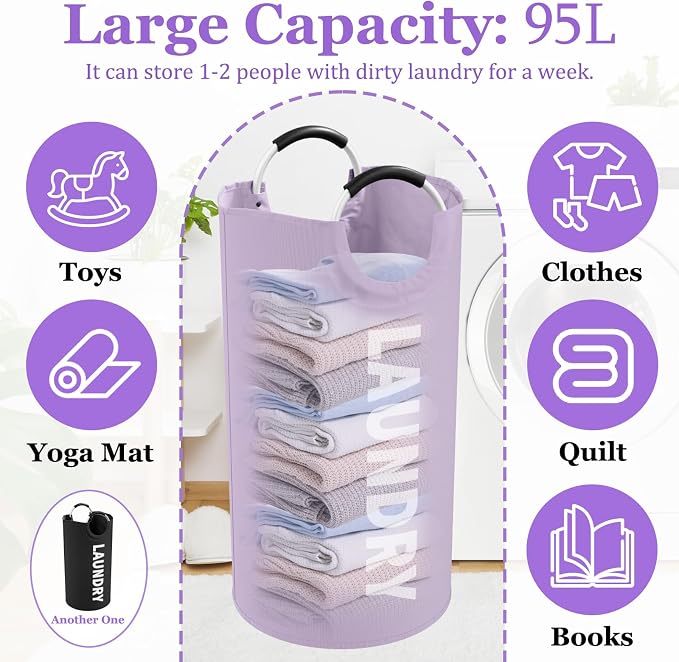Set of 2 Collapsible Laundry Baskets - Image 2