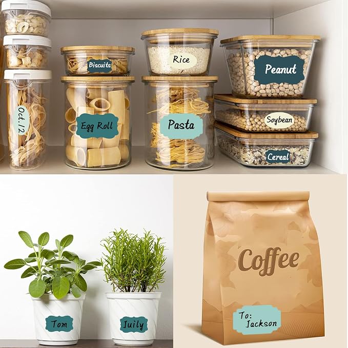 Removable Label Stickers for Jars, Self-Adhesive Chalkboard Labels Waterproof - Image 5