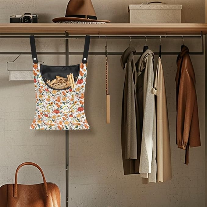 Floral Clothespin Bag Reusable Laundry Clothes Pin Holder - Image 4