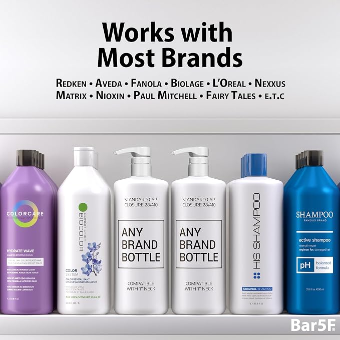 Bar5F Pumps for Shampoo Conditioner Lotion Body Wash, Fits 1" Inch Bottle Necks - Image 2