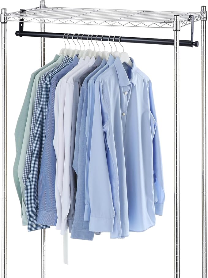 2 Pack Wire Shelving Garment Hanger Bar Wire Shelving Accessories Industrial - Image 5