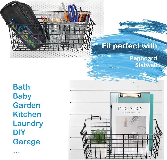 G.CORE 2 Pack Pegboard Baskets, Peg Board Baskets Bins Set - Image 7
