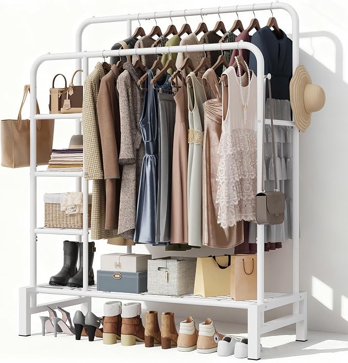 Clothes Rack for Hanging Clothes, Double Rods Clothing Rack by Unknown