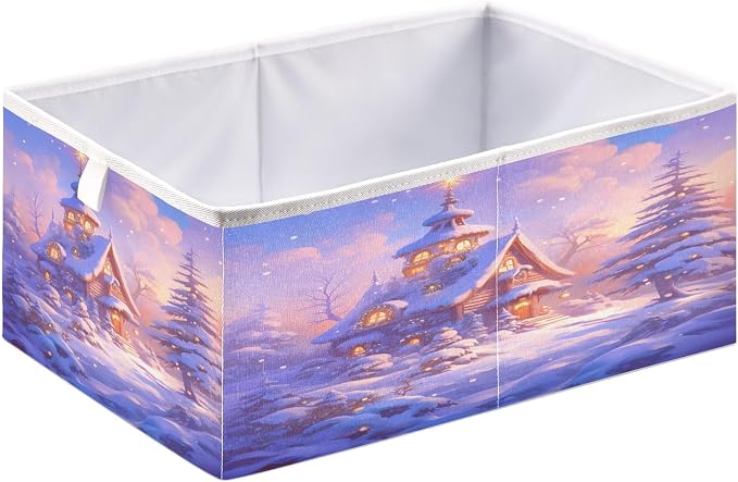 senya Large Storage Bins Purple Hut Collapsible Foldable Storage Cubes Fabric - Image 2