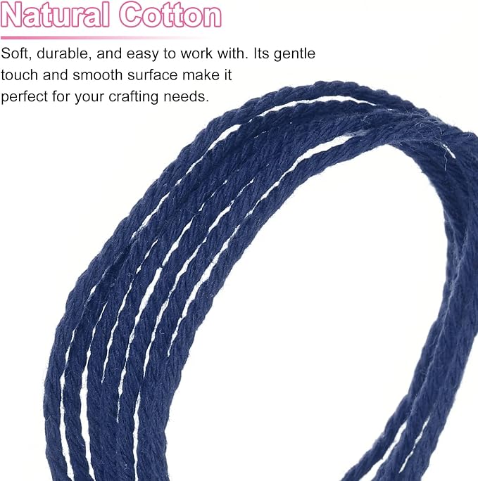 HARFINGTON Natural Macrame Cord 2mm x 220 Yards 3 Strand Twisted Cotton Macrame - Image 4