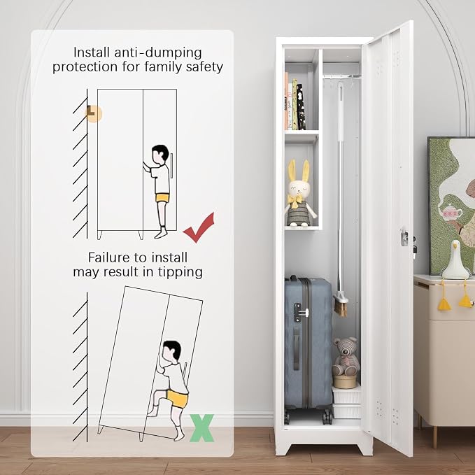 GREATMEET Slim Metal Utility Cleaning Storage Cabinet - Image 5