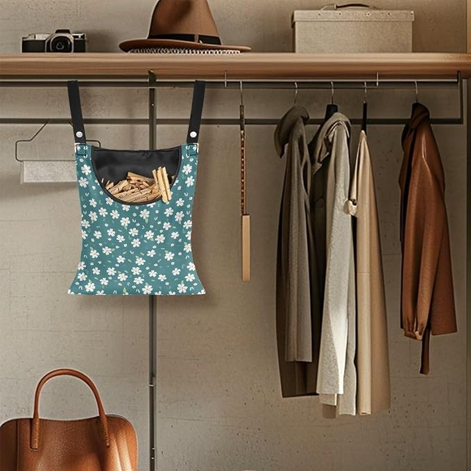 Clothes Pin Hanging Bag with Large Opening, Lightweight Hanging Laundry Bag - Image 4