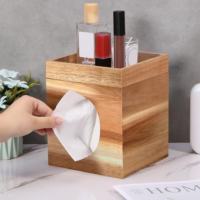 Tissue Box Cover, Wood Tissue Box Cover - Image 3