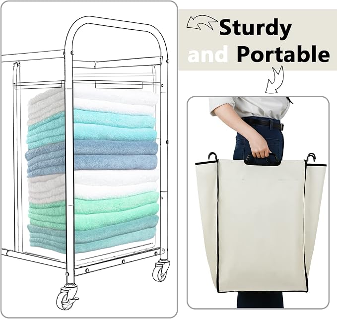 Bonuci 3 Pcs Laundry Sorter Replacement Bags Hamper Cart Removable Replacement - Image 5