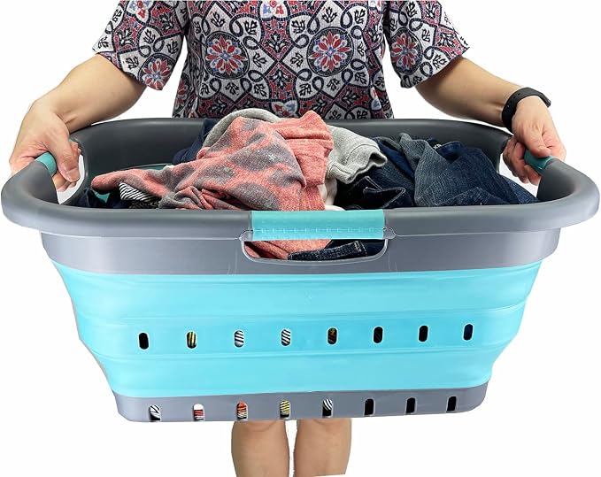 SAMMART 41L Collapsible Plastic Laundry Basket - Image 7