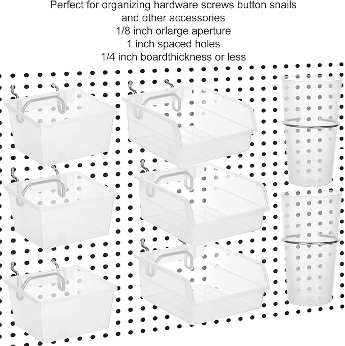 20 Pcs Pegboard Bins and Cups - Image 7