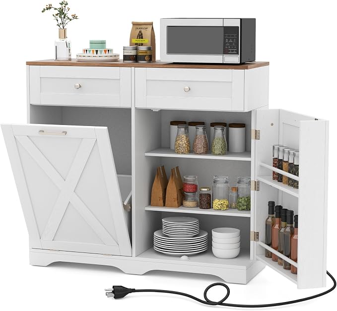 LOKO Tilt Out Trash Can Cabinet, Kitchen Island by LOKO