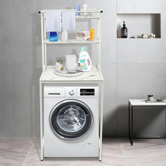 Over The Washer and Dryer Storage Shelf, 3-Tier Laundry Organizer - Image 5