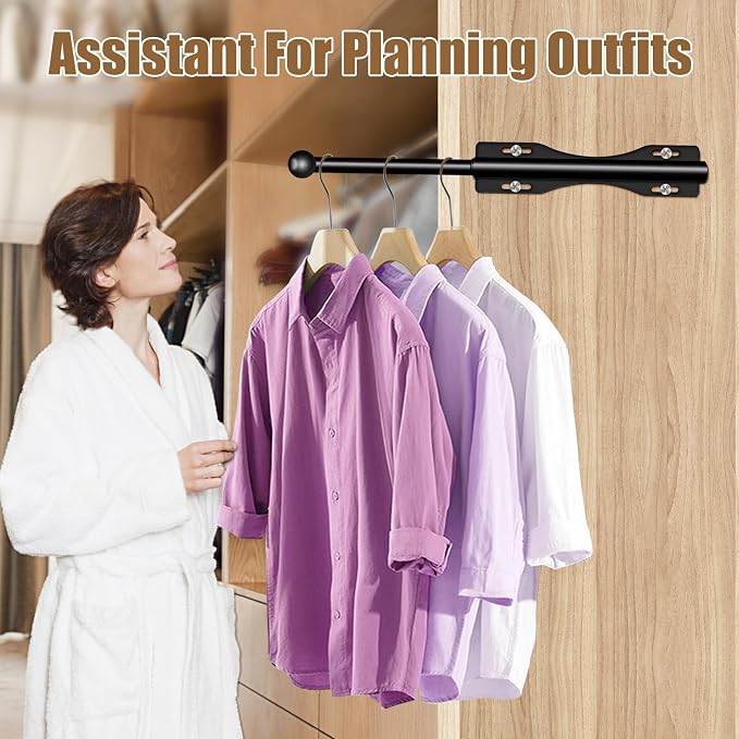 12" Valet Rod For Closet Pull Out Slide Out Adjustable Heavy Duty Valet Rod For - Image 2