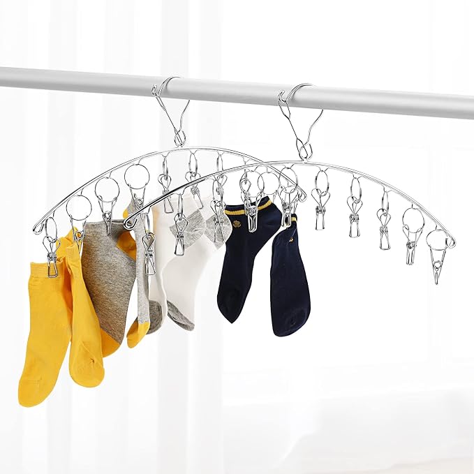 Toplife Clothes Hanger with 10 Clips, Stainless Steel, - Image 5