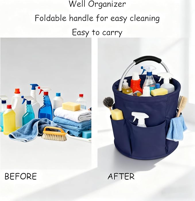 17L Cleaning Caddy with Handle, Portable Picnic Basket, Apple Picking Basket - Image 4
