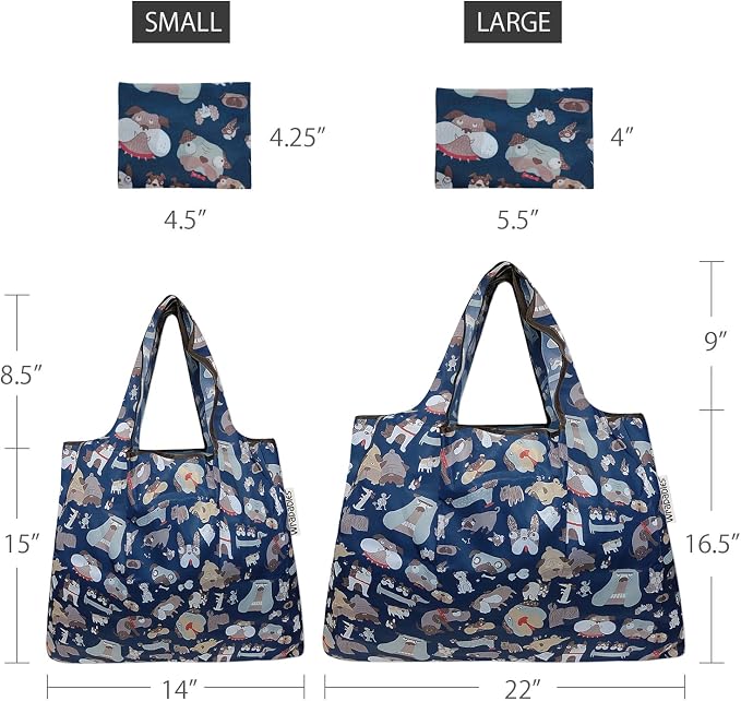 allydrew Large Foldable Tote Nylon Reusable Grocery Bag - Image 2