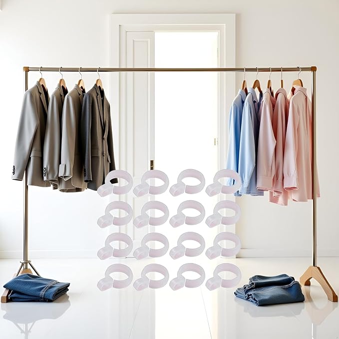 50Pcs White Plastic Windproof Hanger Hooks, Clothes Hanger Clips, Laundry - Image 3