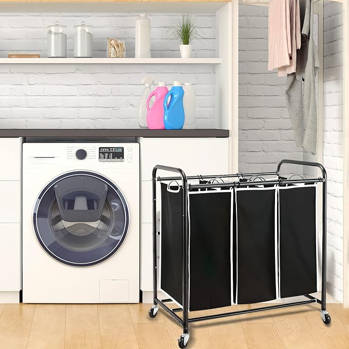 3 Bag Laundry Sorter Replacement Bags, Jhua 3 Pack Large Hamper Cart Removable - Image 6