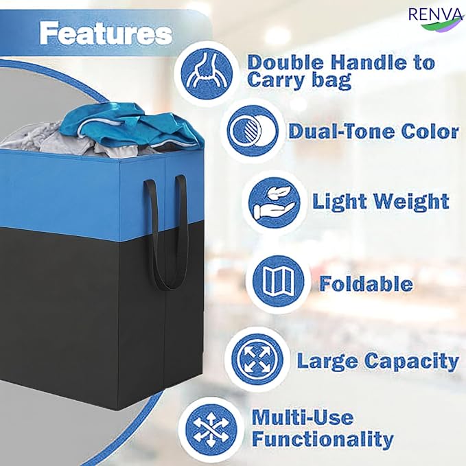 RENVA 75L Laundry Basket for Clothes, Basket - Image 4