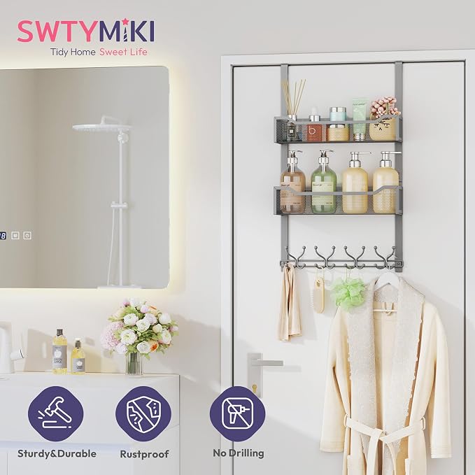 SWTYMIKI Over The Door Hooks Organizer - Image 4