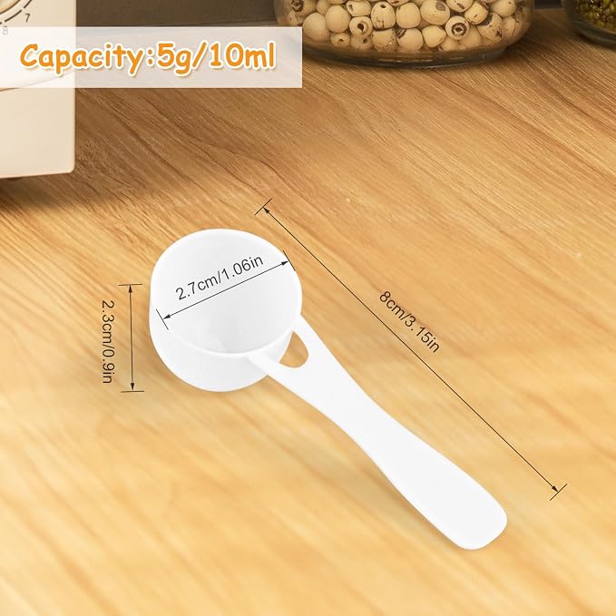 25PCS 5g Plastic Milk Powder Spoons White Measuring Teaspoons Round Bottom - Image 2