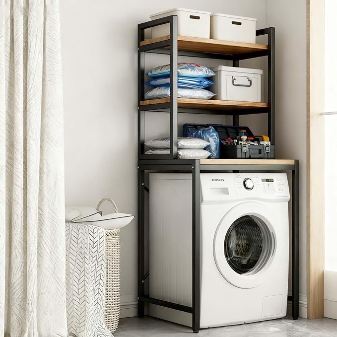 Space-Saving 3-Tier Over Washer and Dryer Storage Shelf, Heavy-Duty Over - Image 2