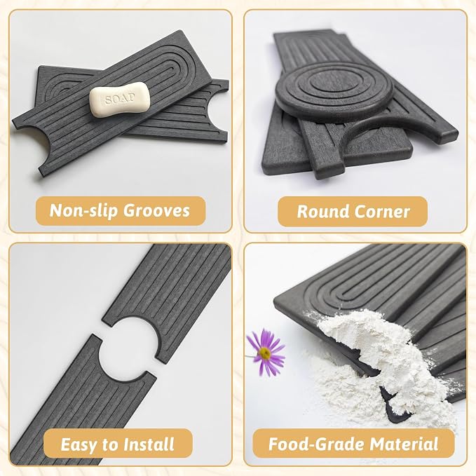 Faucet Mat for Kitchen Sink, Quick Drying Stone Sink Tray, Water Absorbent Soap - Image 6