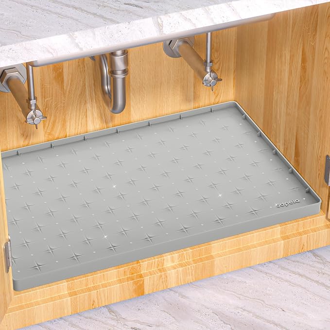 Sdpeia Under Sink Mat 22"×14" Waterproof Silicone Cabinet Liner & Sink Protector by Sdpeia